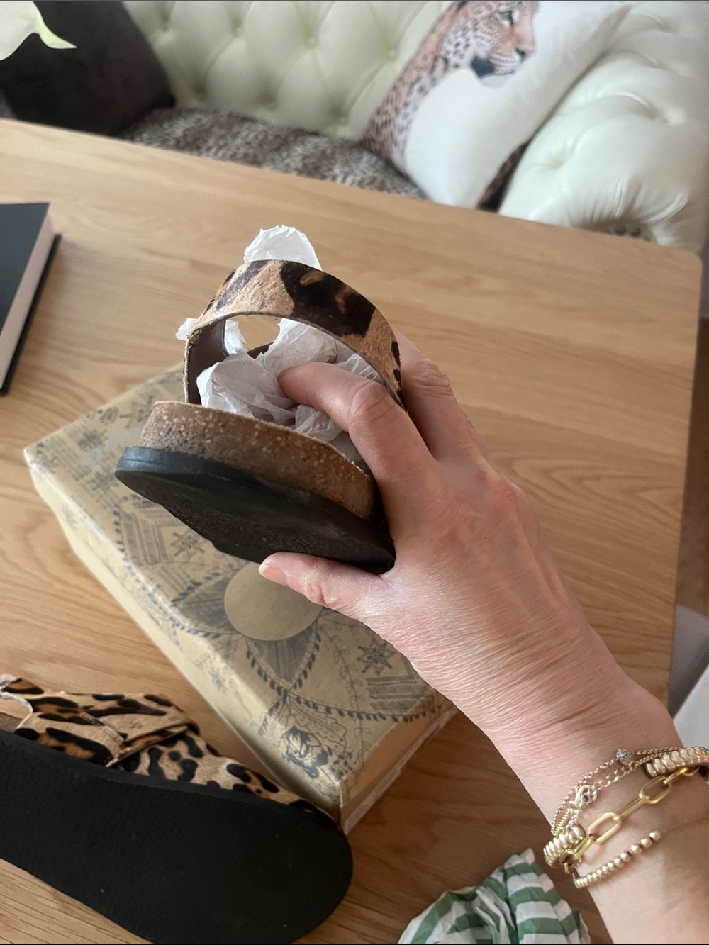 Free People Leopard Print Slingback Clogs - Brown & Black - Picture 4 of 6